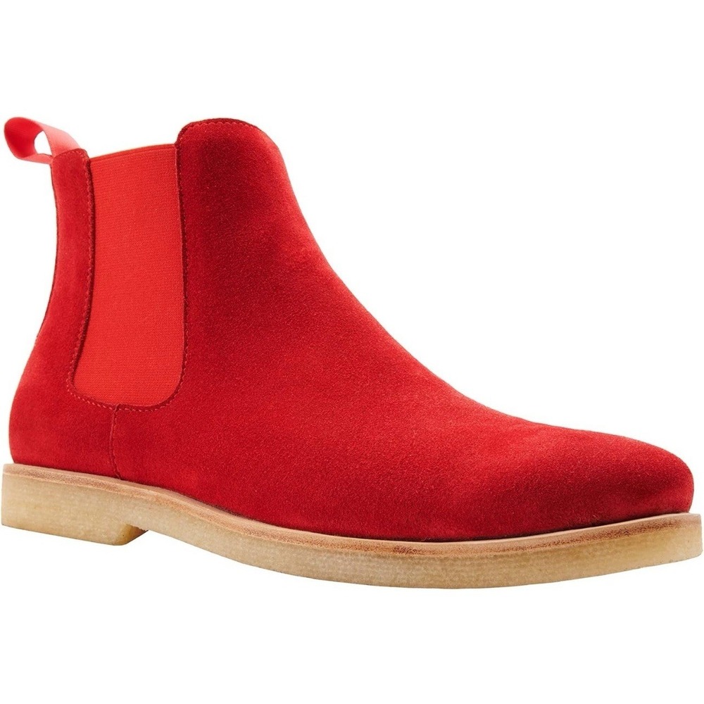JIONS Slip-on Suede Chelsea Boots Men, Genuine Leather Ankle Dress Boot Size 12